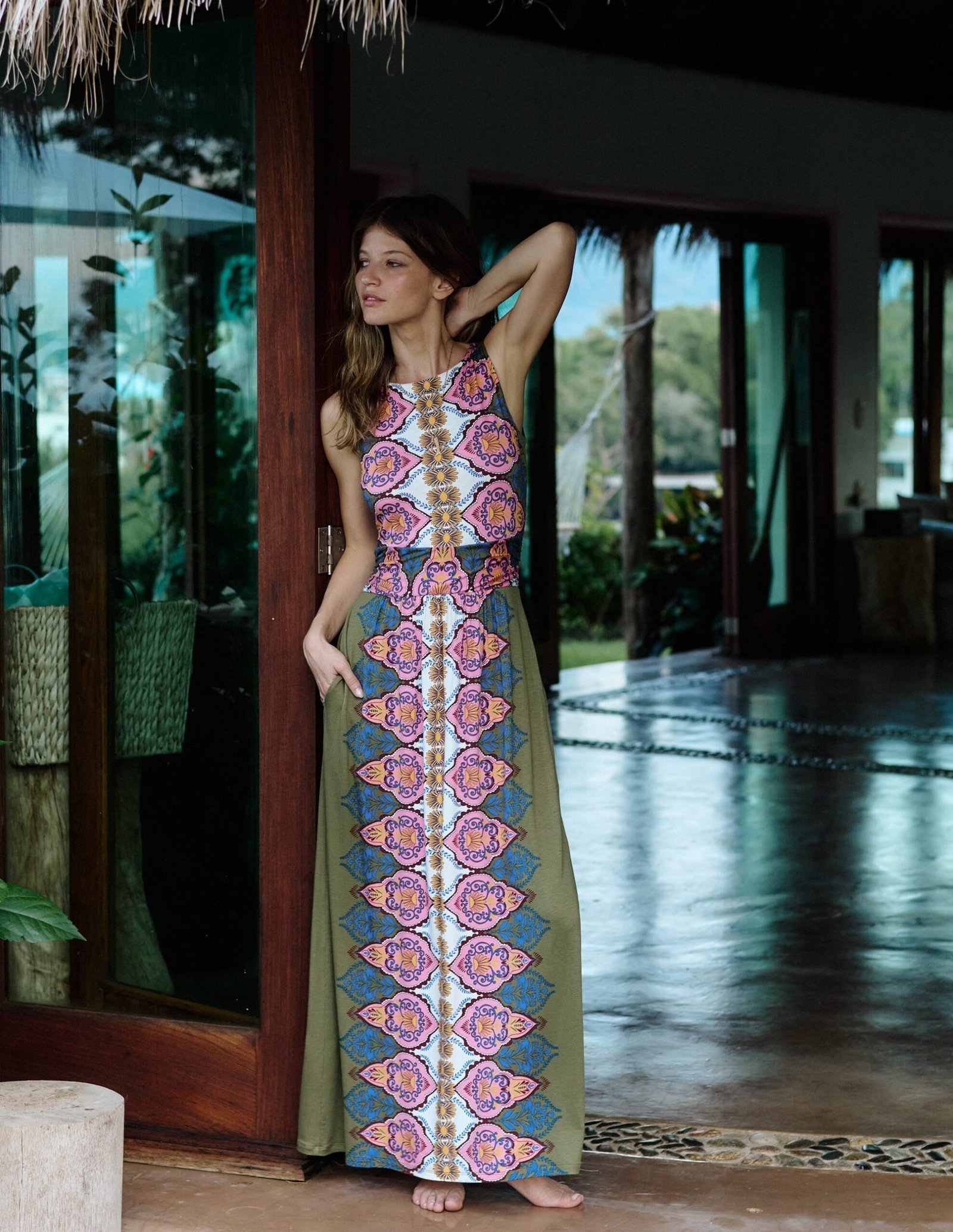 Floral Print Women's Midi Dress