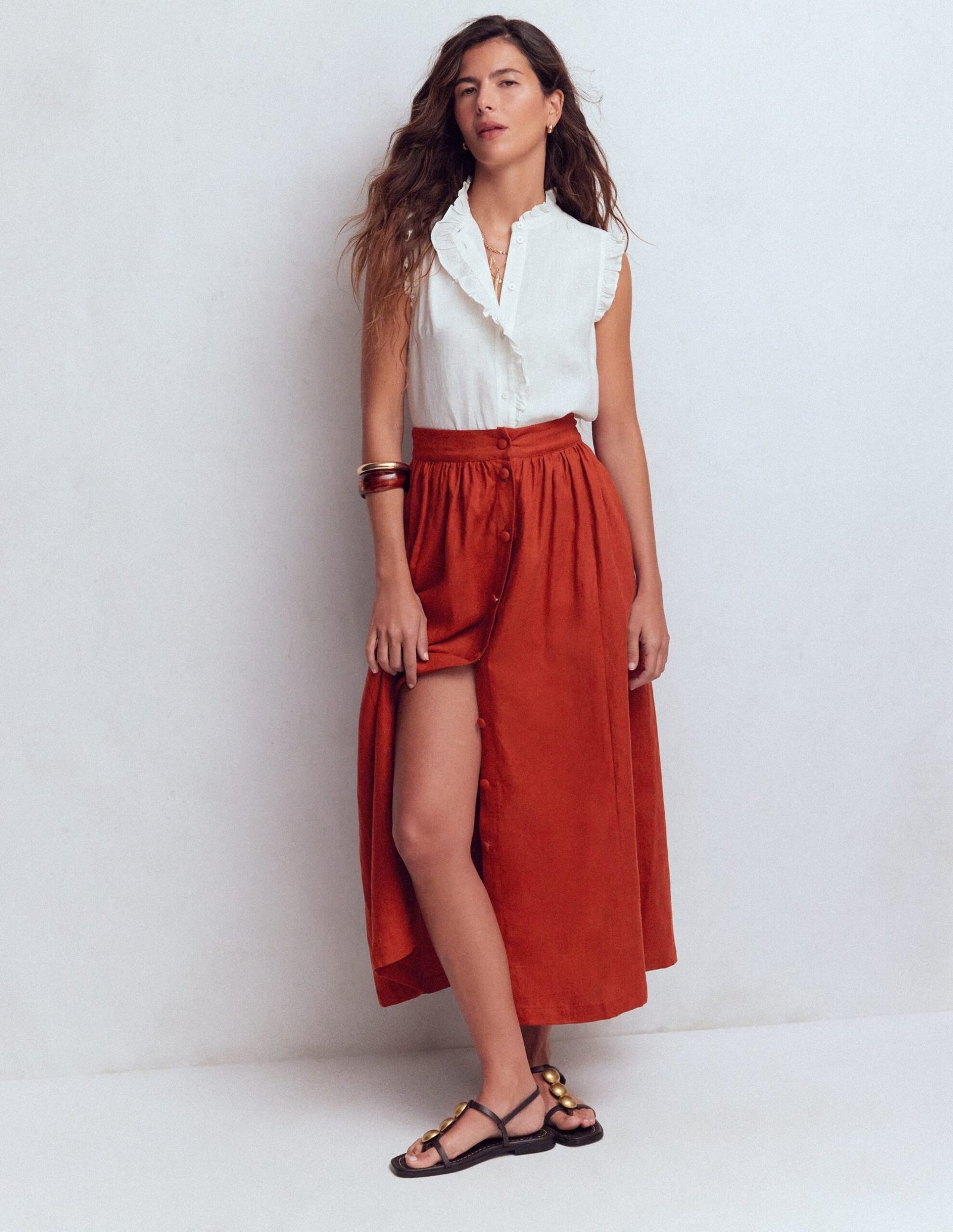 Women's Linen Button Front Dress