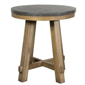 Weatherford Round Side Table in Reclaimed Natural Pine