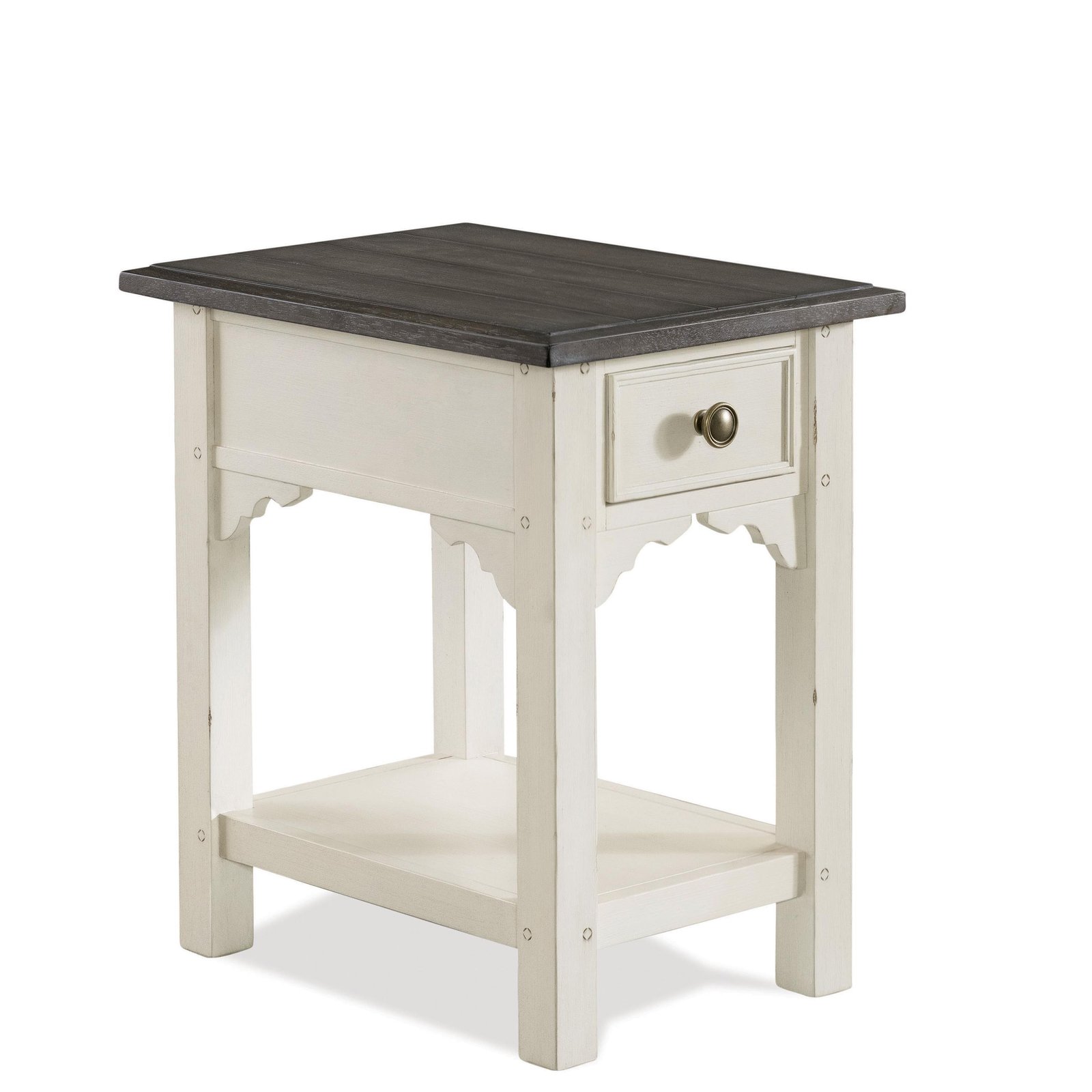Grand Haven Chairside Table in Feathered White/Rich Charcoal - Image 3