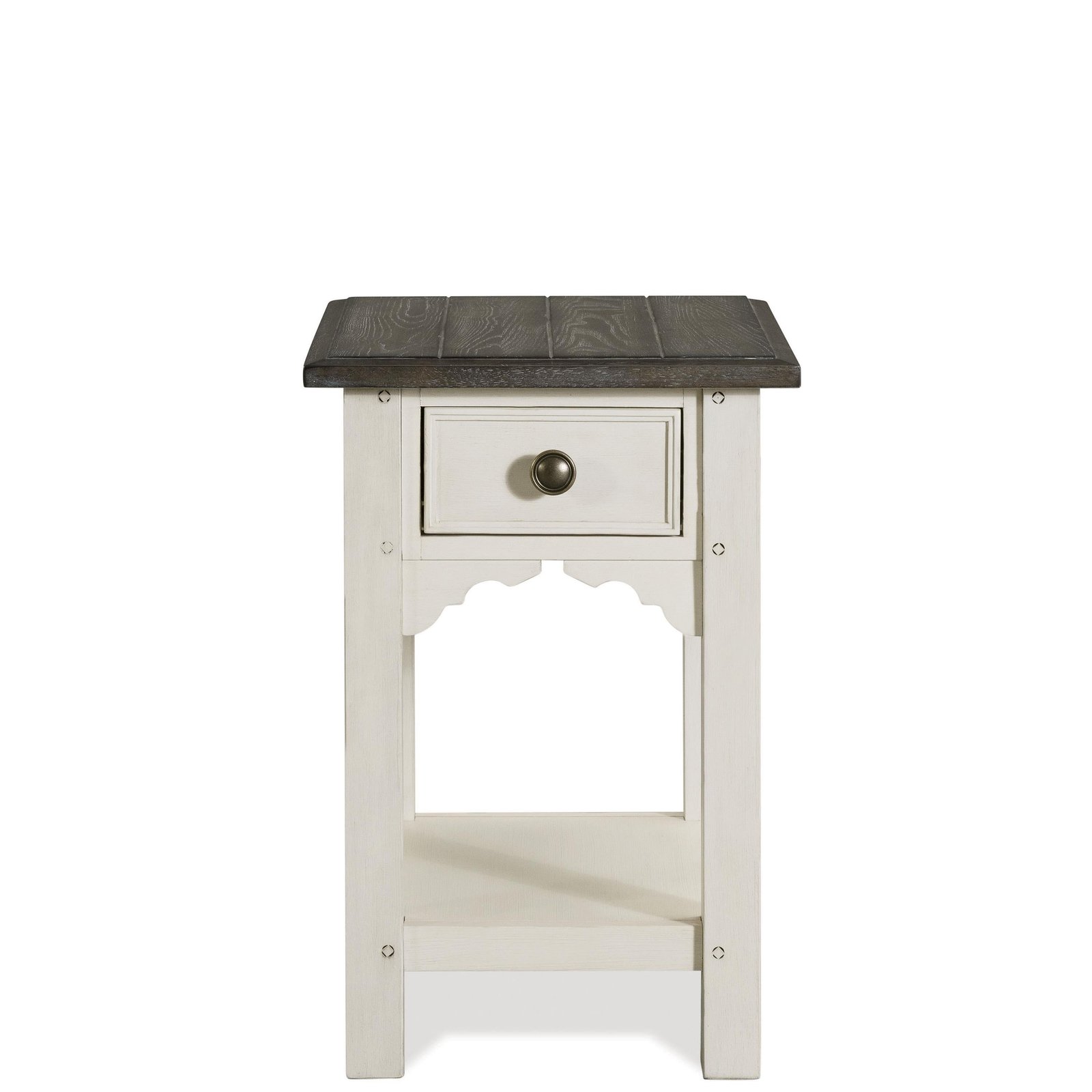 Grand Haven Chairside Table in Feathered White/Rich Charcoal