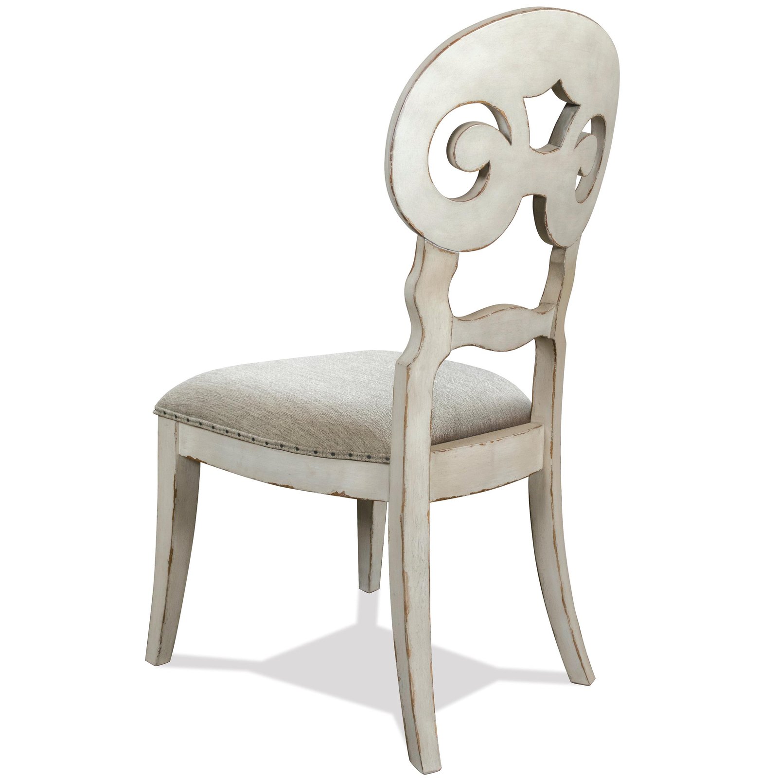 Mix-n-match Chairs Scroll Upholstered Side Chair in Chipped White - Image 6