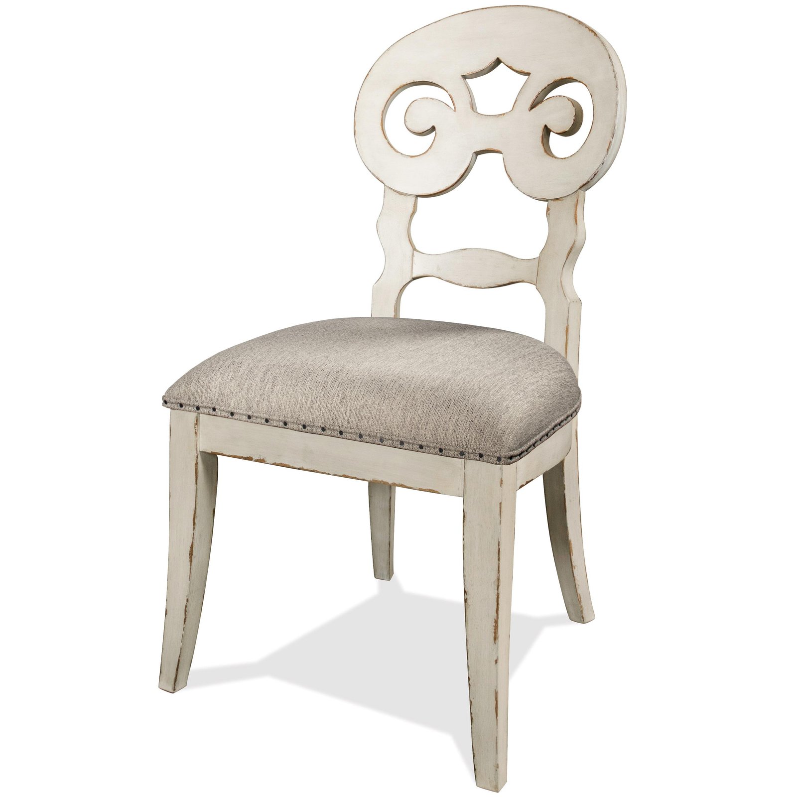 Mix-n-match Chairs Scroll Upholstered Side Chair in Chipped White - Image 5