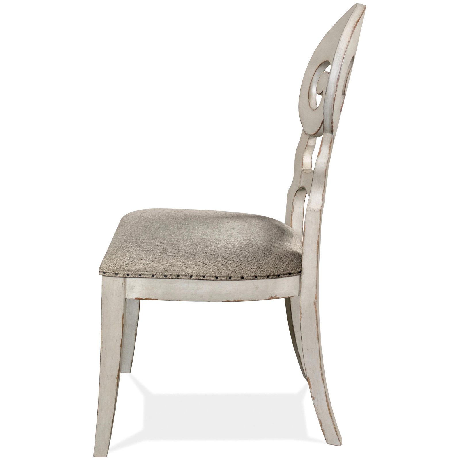 Mix-n-match Chairs Scroll Upholstered Side Chair in Chipped White - Image 3