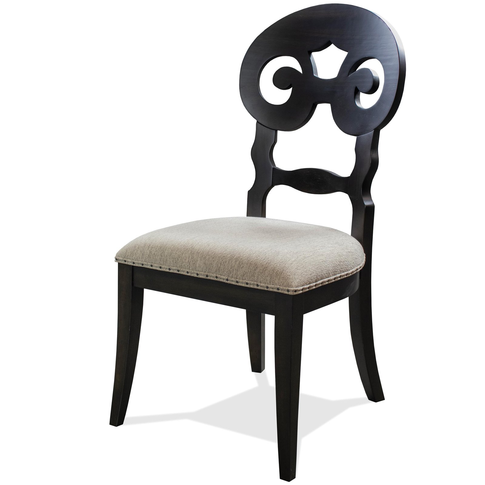 Mix-n-match Chairs Scroll Upholstered Side Chair in Rubbed Black - Image 5