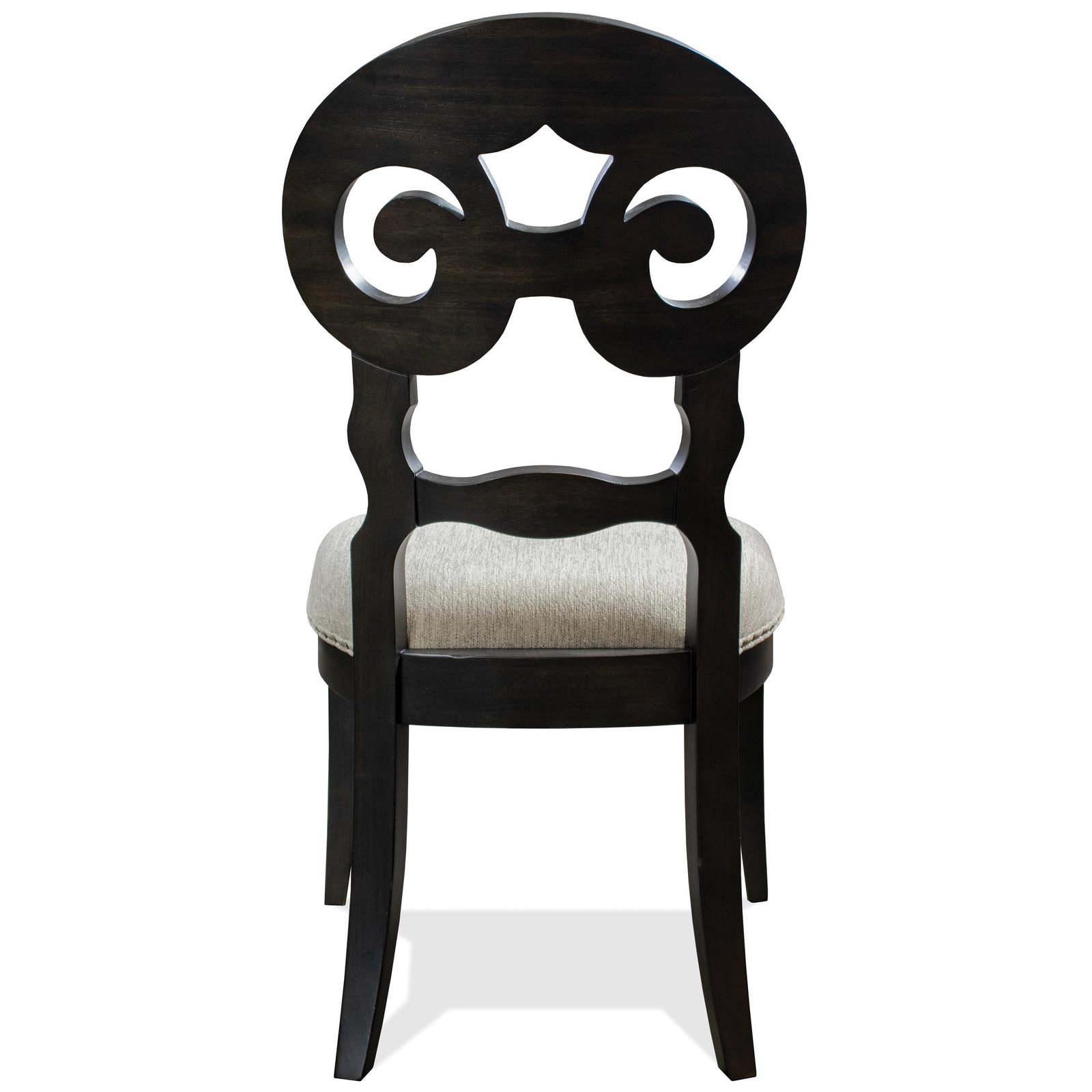 Mix-n-match Chairs Scroll Upholstered Side Chair in Rubbed Black - Image 3