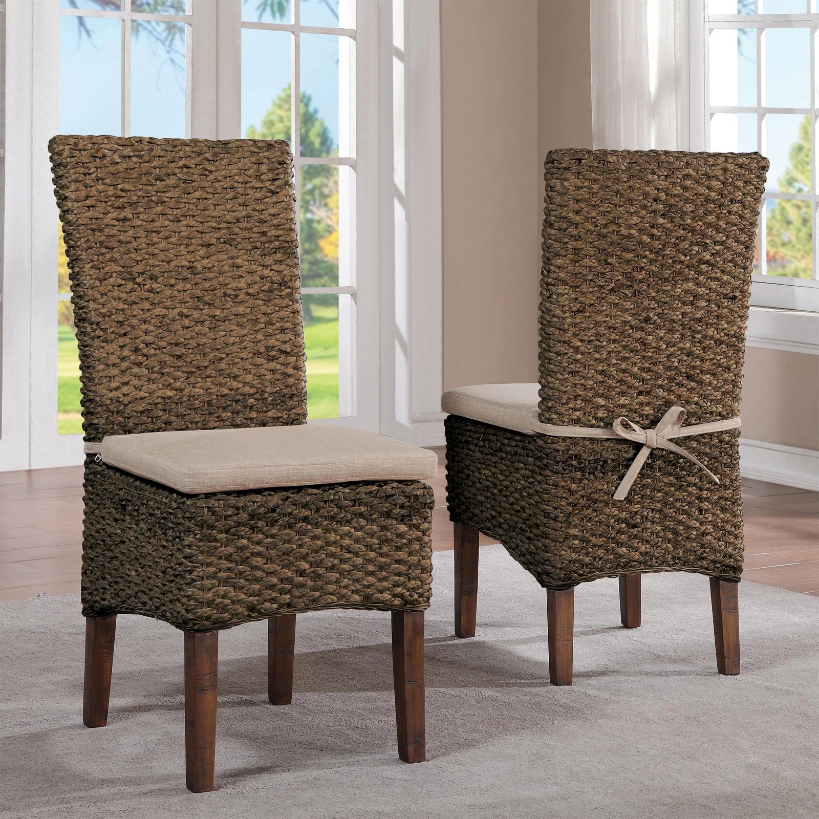Mix-n-match Chairs Woven Side Upholstered Chair in Hazelnut - Image 2