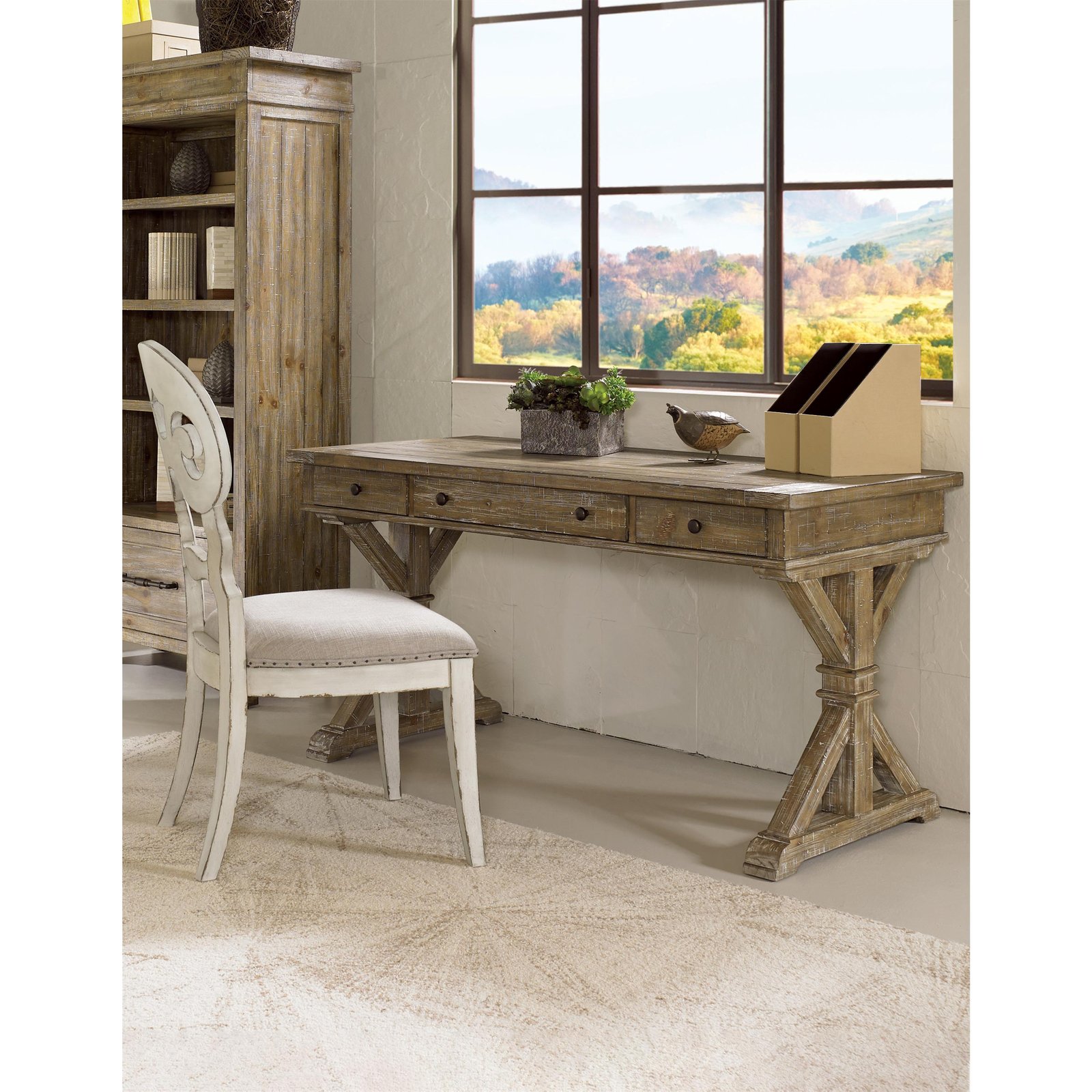 Mix-n-match Chairs Scroll Upholstered Side Chair in Chipped White - Image 4