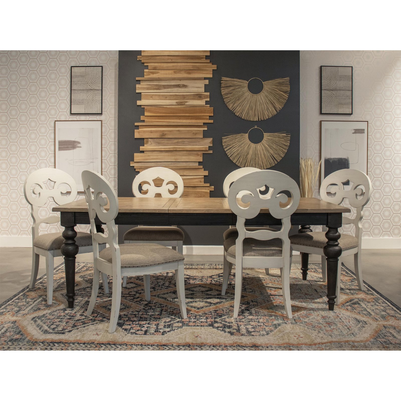 Mix-n-match Chairs Scroll Upholstered Side Chair in Chipped White - Image 2