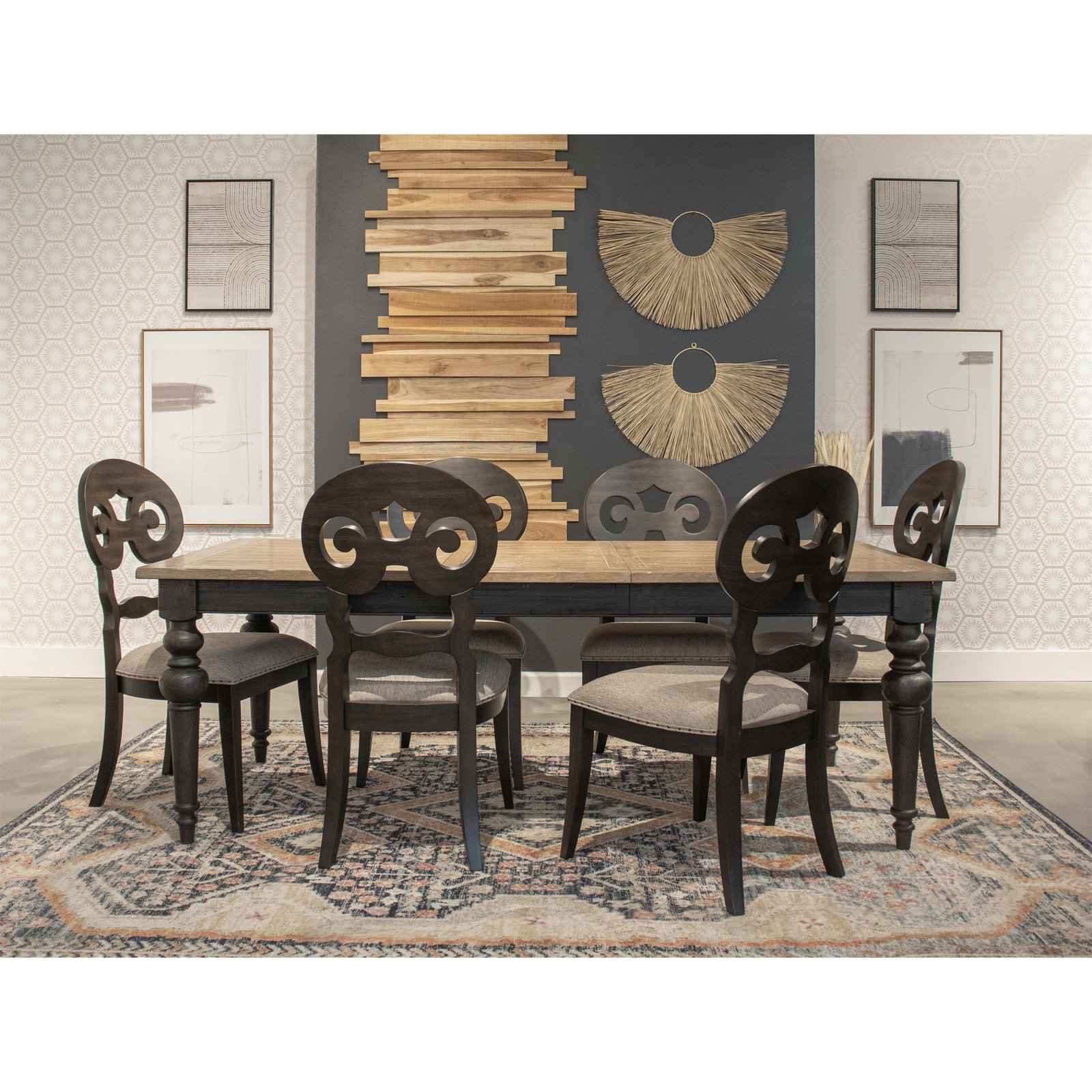 Mix-n-match Chairs Scroll Upholstered Side Chair in Rubbed Black - Image 2