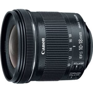 Canon EF-S 10-18mm f/4.5-5.6 IS STM Ultra-Wide Zoom Lens for EOS DSLR Cameras – Black