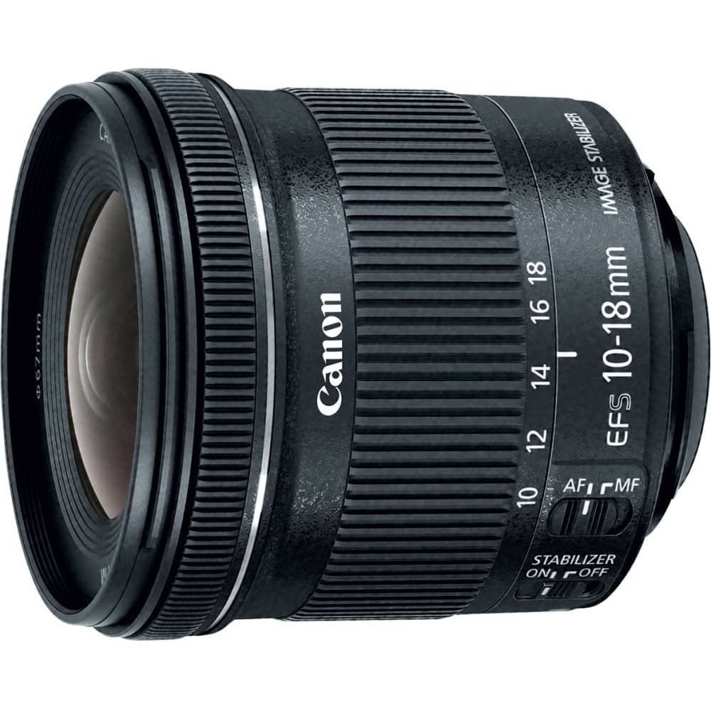 Canon EF-S 10-18mm f/4.5-5.6 IS STM Ultra-Wide Zoom Lens for EOS DSLR Cameras – Black