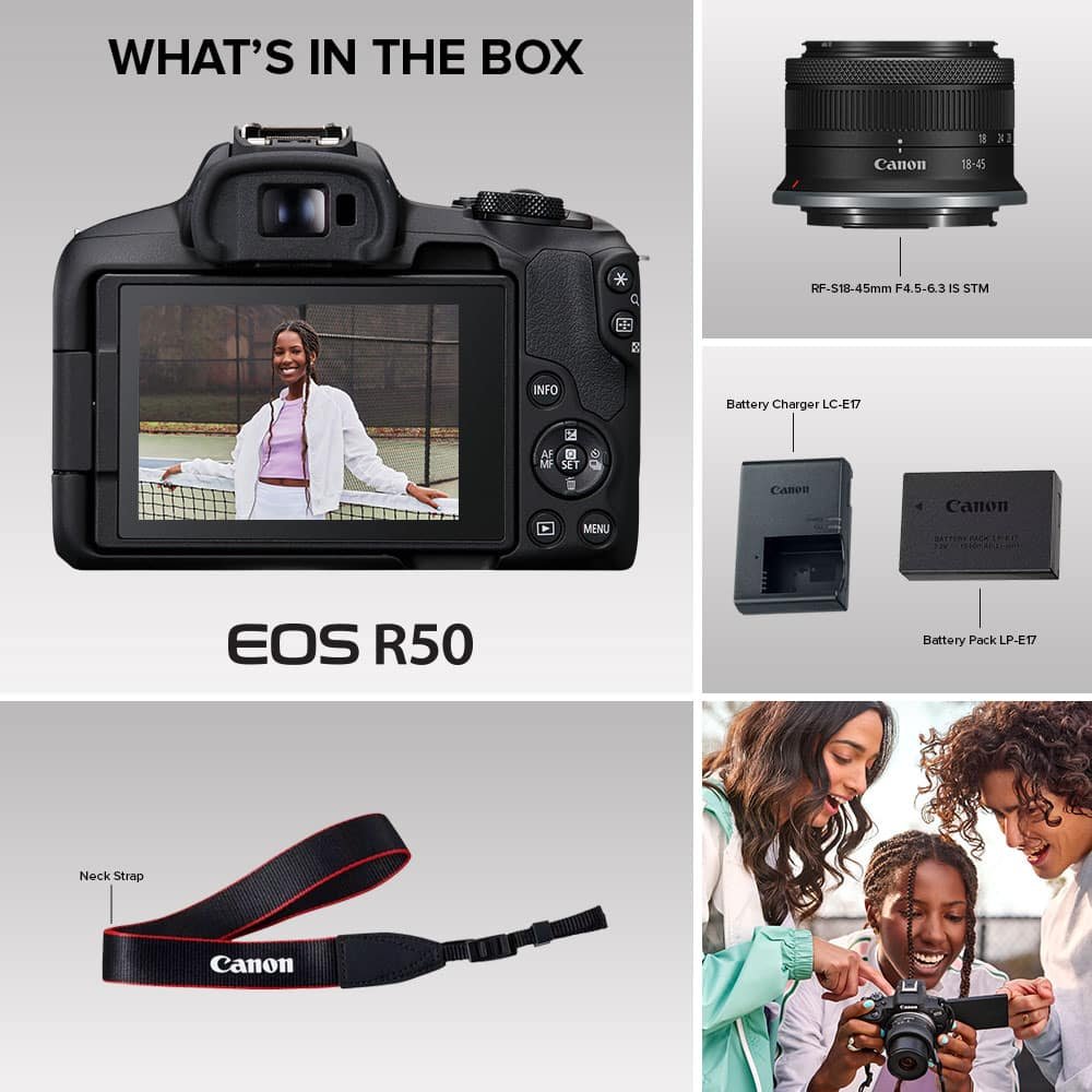 Canon EOS R50 Content Creator Kit with RF-S 18-45mm Lens - Image 5