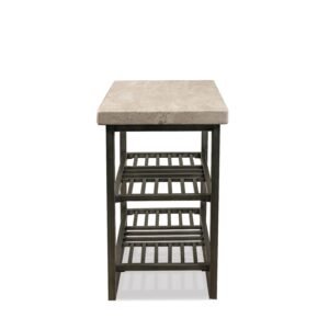 Capri Chairside Table in Alabaster Travertine