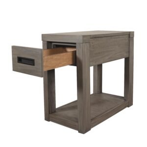 Riata Gray Chairside Table in Gray Wash