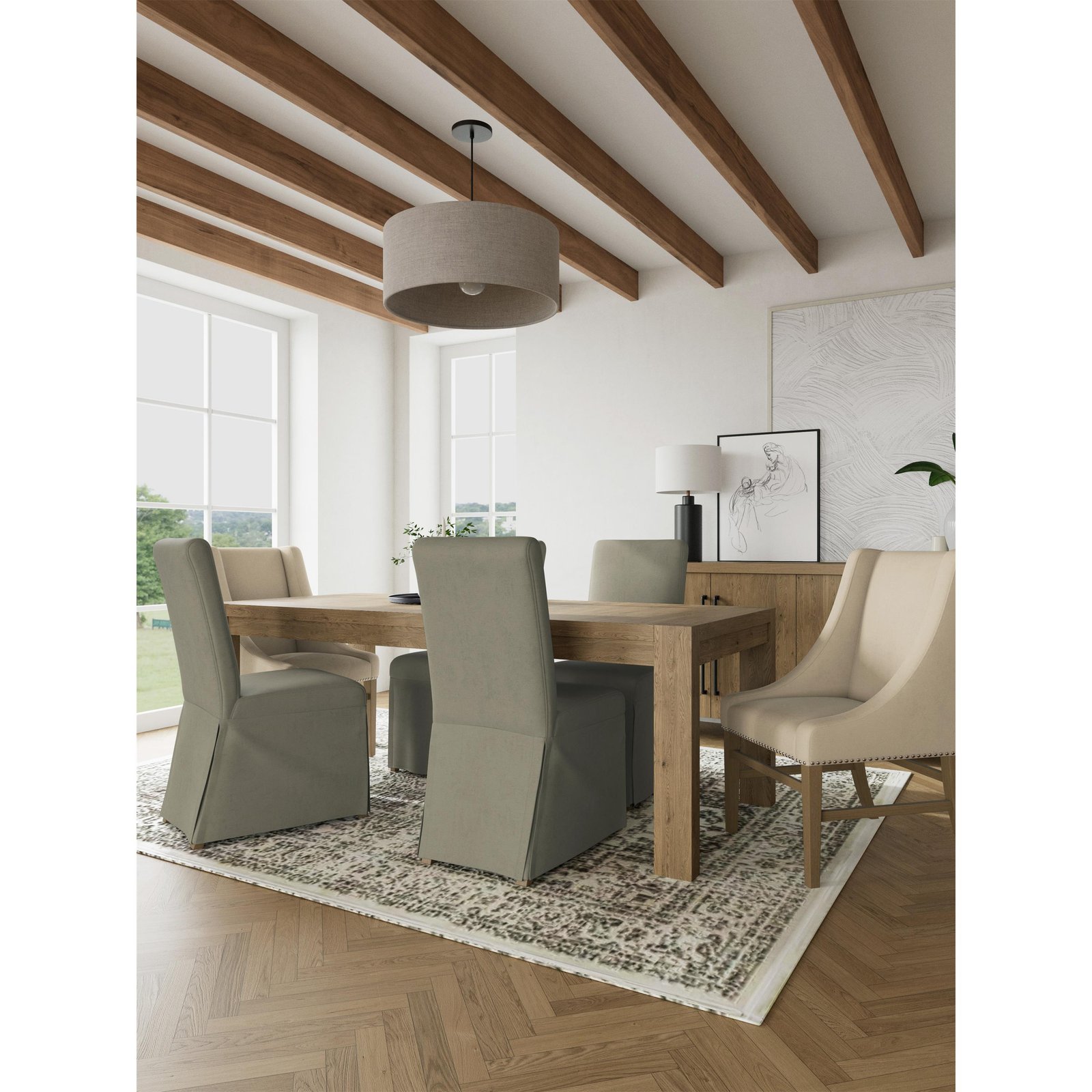 Mix-n-match Chairs Parsons Upholstered Chair in Sand - Image 2