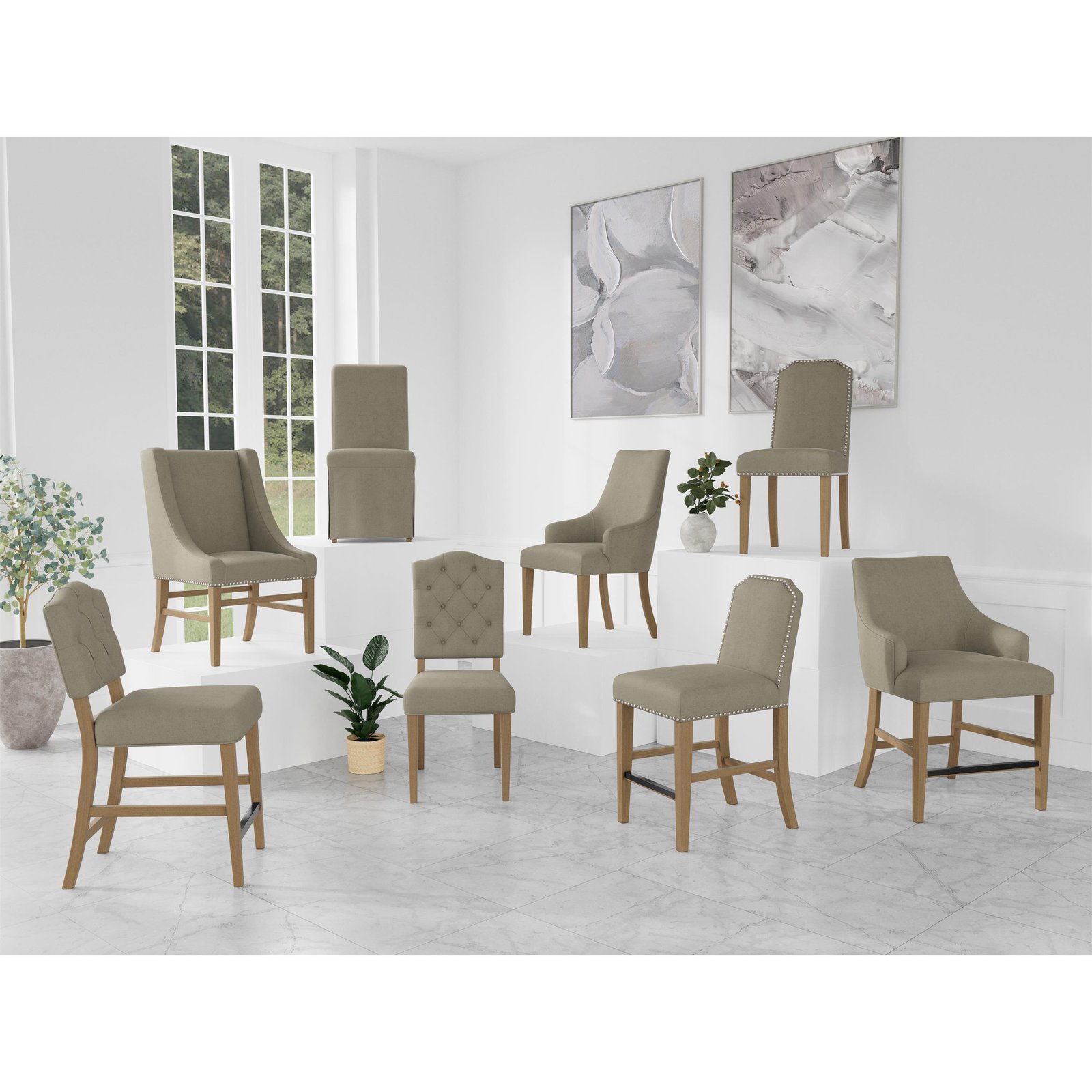 Mix-n-match Chairs Parsons Upholstered Chair in Sand - Image 4