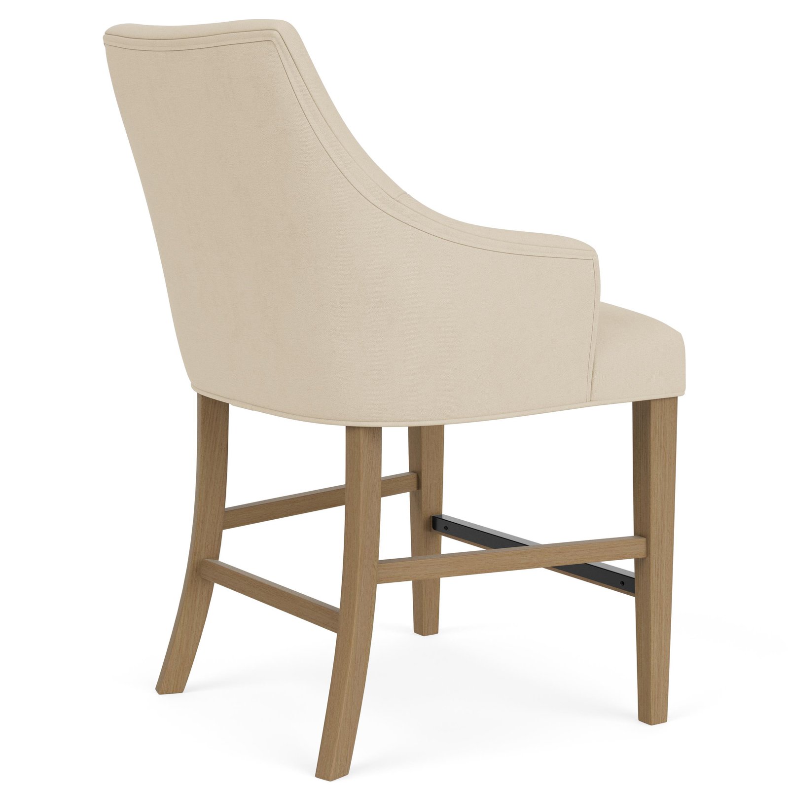 Mix-n-match Chairs Swoop Arm Upholstered Stool in Ivory - Image 6