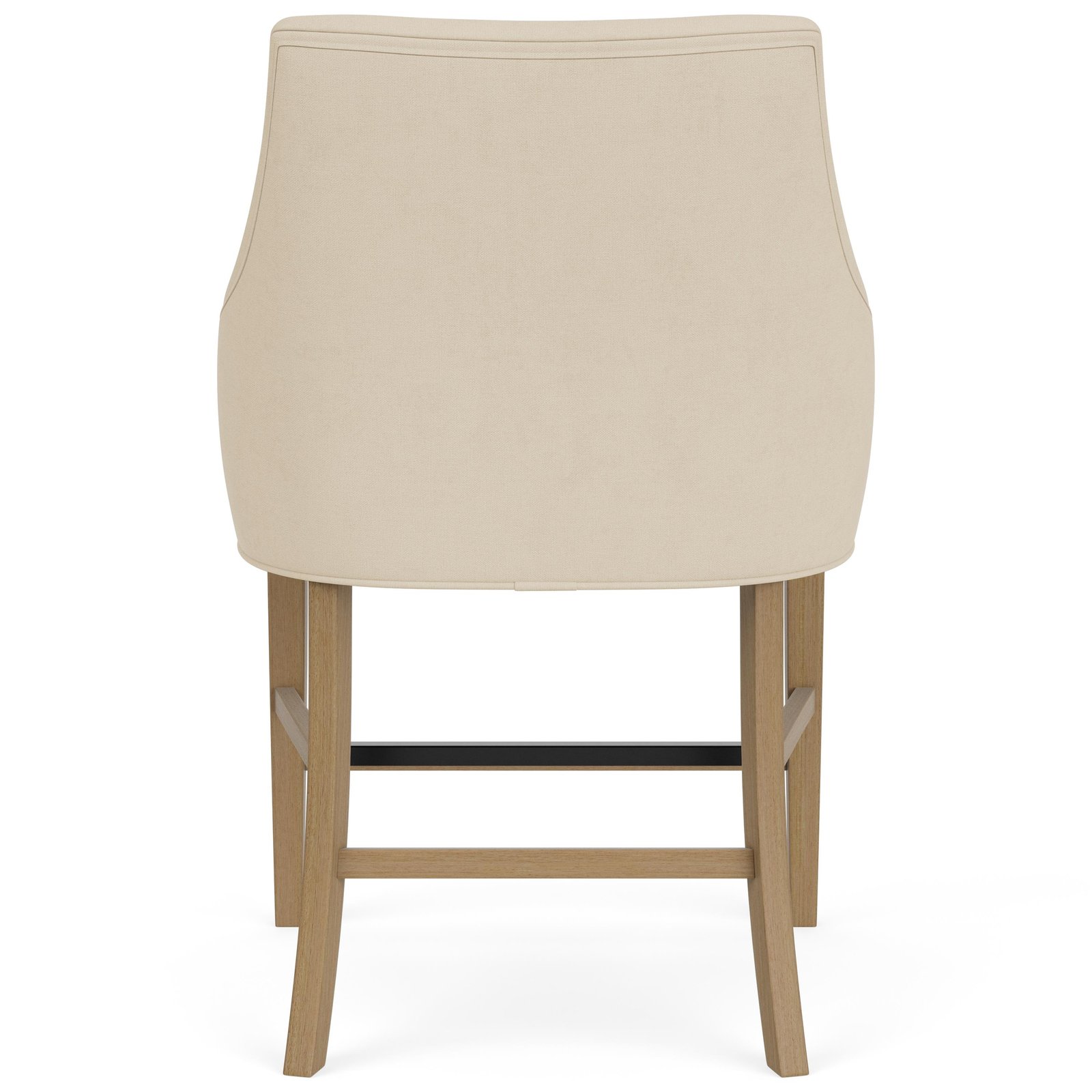 Mix-n-match Chairs Swoop Arm Upholstered Stool in Ivory - Image 3
