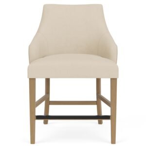 Mix-n-match Chairs Swoop Arm Upholstered Stool in Ivory