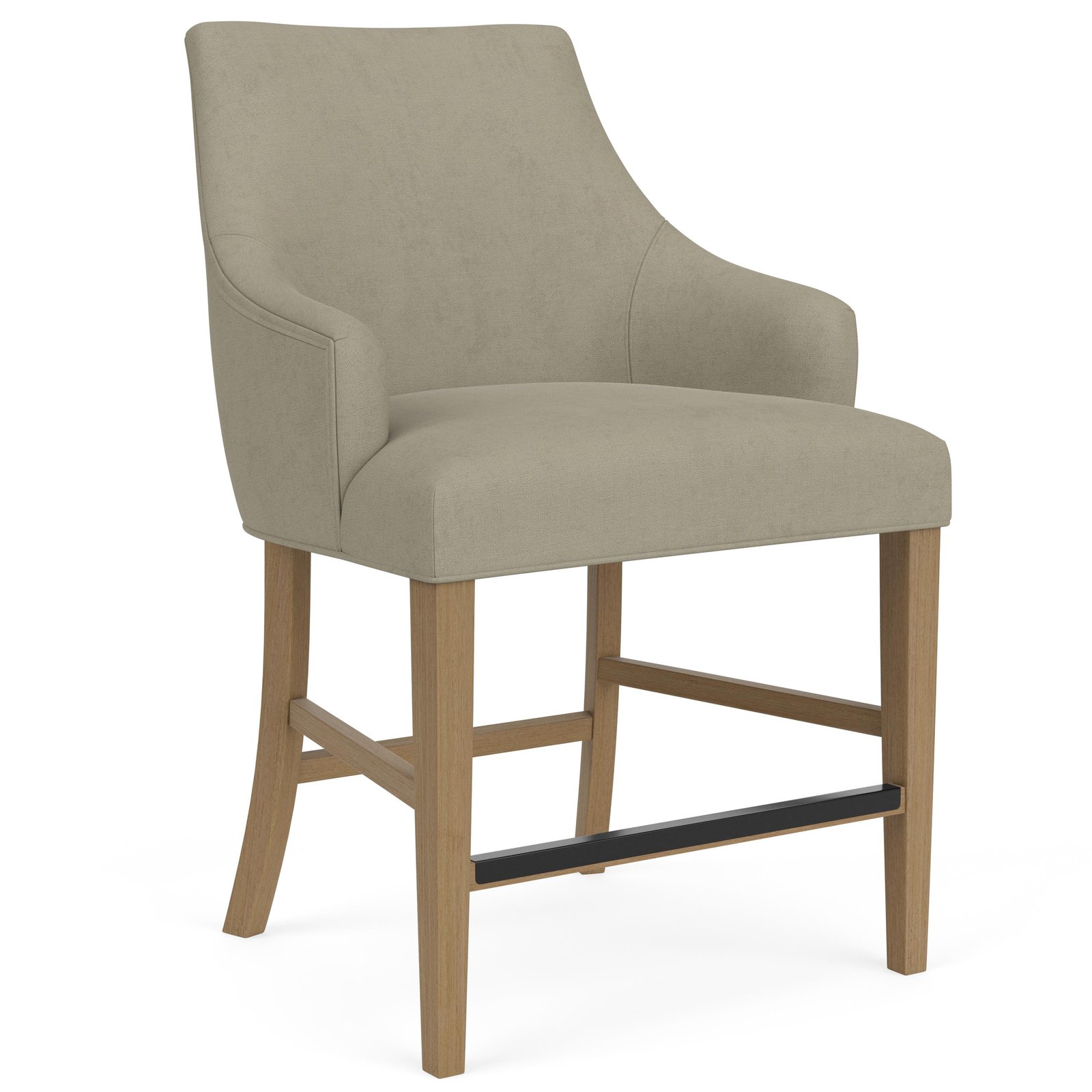 Mix-n-match Chairs Swoop Arm Upholstered Stool in Sand - Image 5