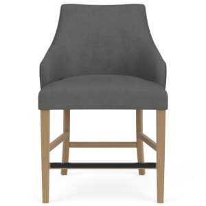 Mix-n-match Chairs Swoop Arm Upholstered Stool in Slate