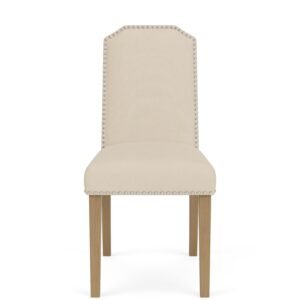 Mix-n-match Chairs Cliped Top Upholstered Chair in Ivory