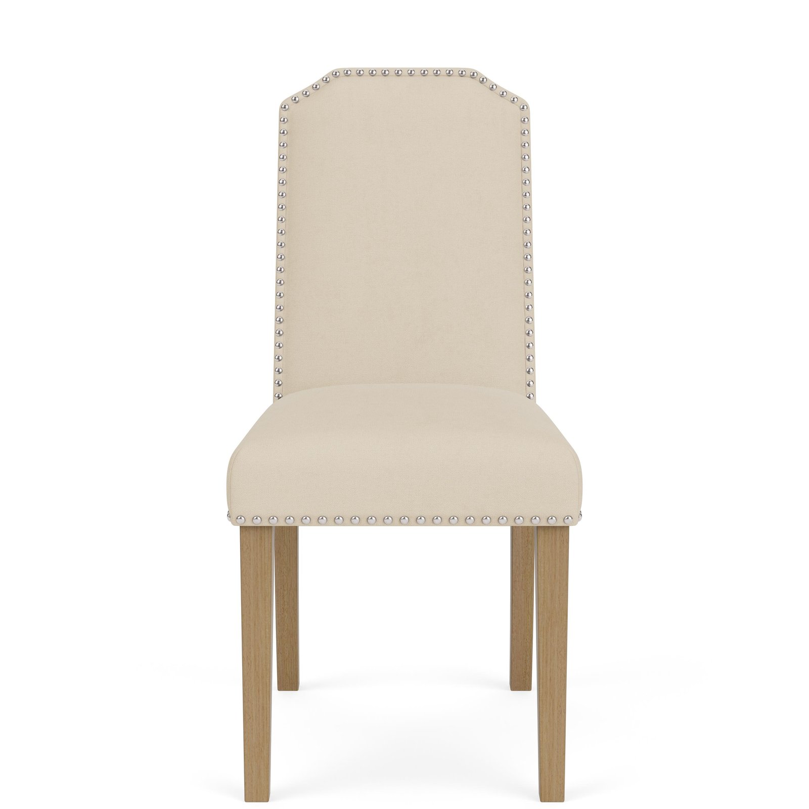 Mix-n-match Chairs Cliped Top Upholstered Chair in Ivory