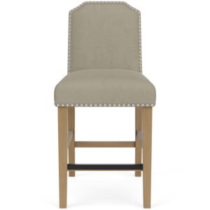 Mix-n-match Chairs Cliped Top Upholstered Stool in Sand