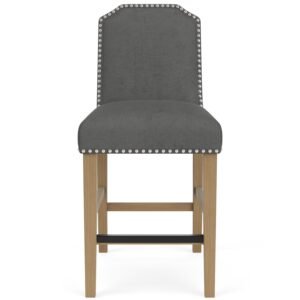 Mix-n-match Chairs Cliped Top Upholstered Stool in Slate