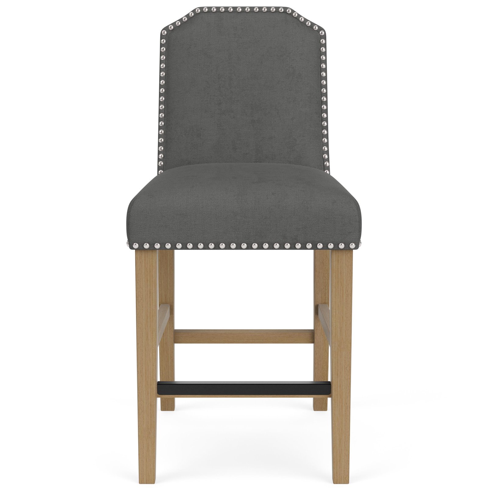 Mix-n-match Chairs Cliped Top Upholstered Stool in Slate