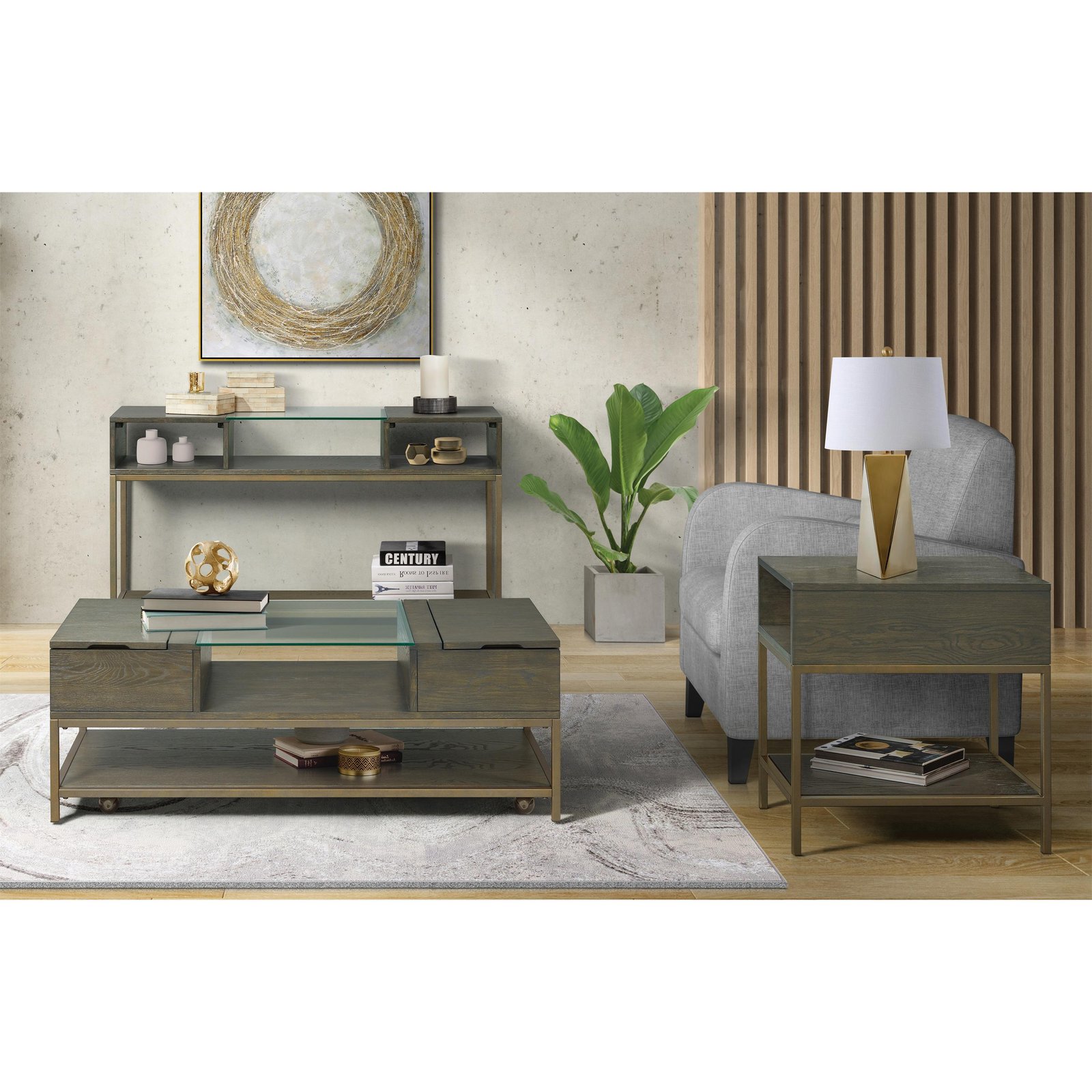 Hyde Rectangular Chairside Table in Caviar - Image 2