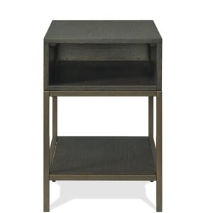 Hyde Rectangular Chairside Table in Caviar