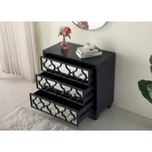 Blue / Silver / Antique White / Tan 3-Drawer Lattice Chest, for 1