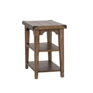 Liberty Furniture Aspen Skies Chairside Table in Russet Brown