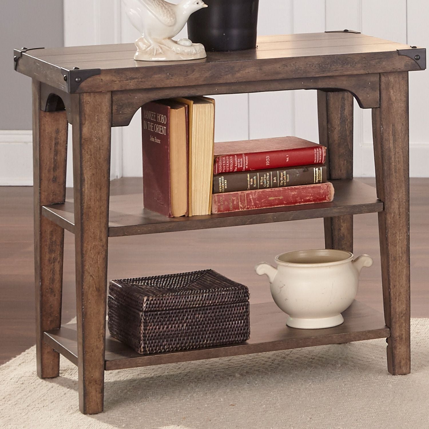 Liberty Furniture Aspen Skies Chairside Table in Russet Brown - Image 4
