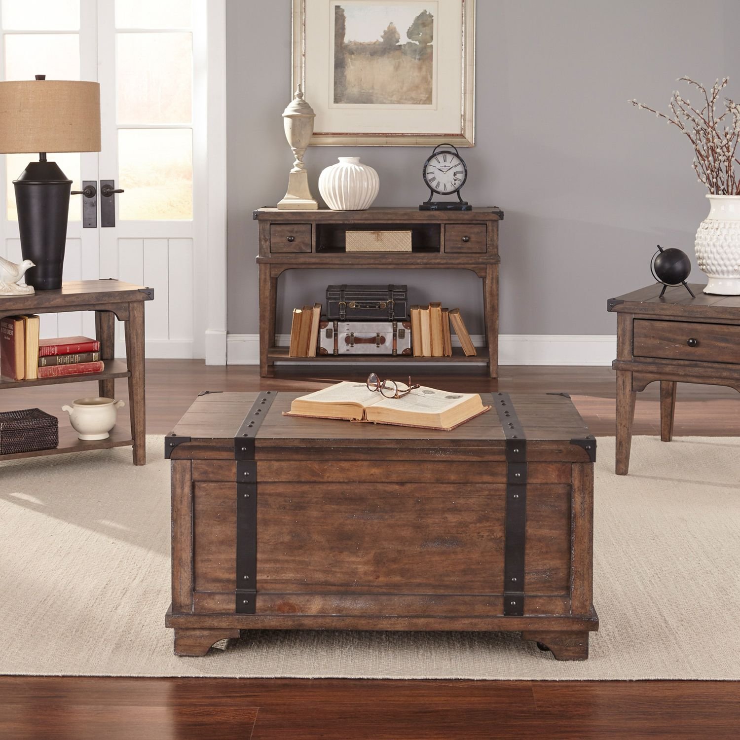 Liberty Furniture Aspen Skies Chairside Table in Russet Brown - Image 5