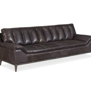 Hooker Furniture Kandor Leather Stationary Sofa in Black