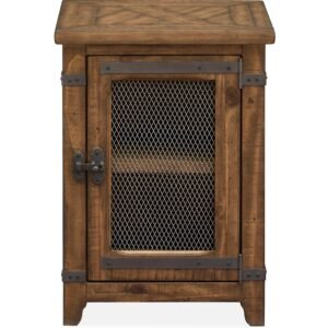 Chesterfield Chairside End Table in Farmhouse Timber