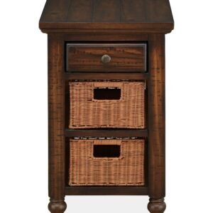 Cottage Lane Rectangular Chairside End Table in Coffee