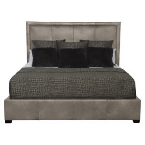 Bernhardt Furniture Morgan Leather Upholstered Bed King in Espresso