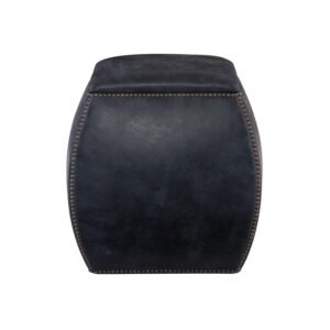 Delta Leather Ottoman in Black