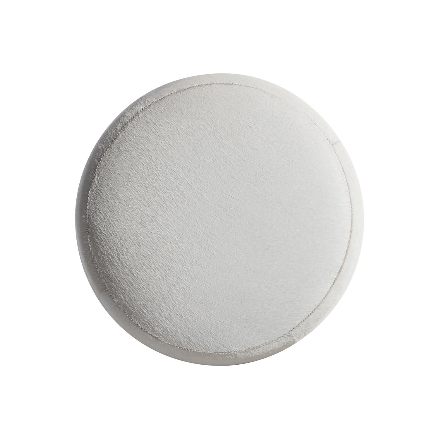 Ash Leather Ottoman in White - Image 2