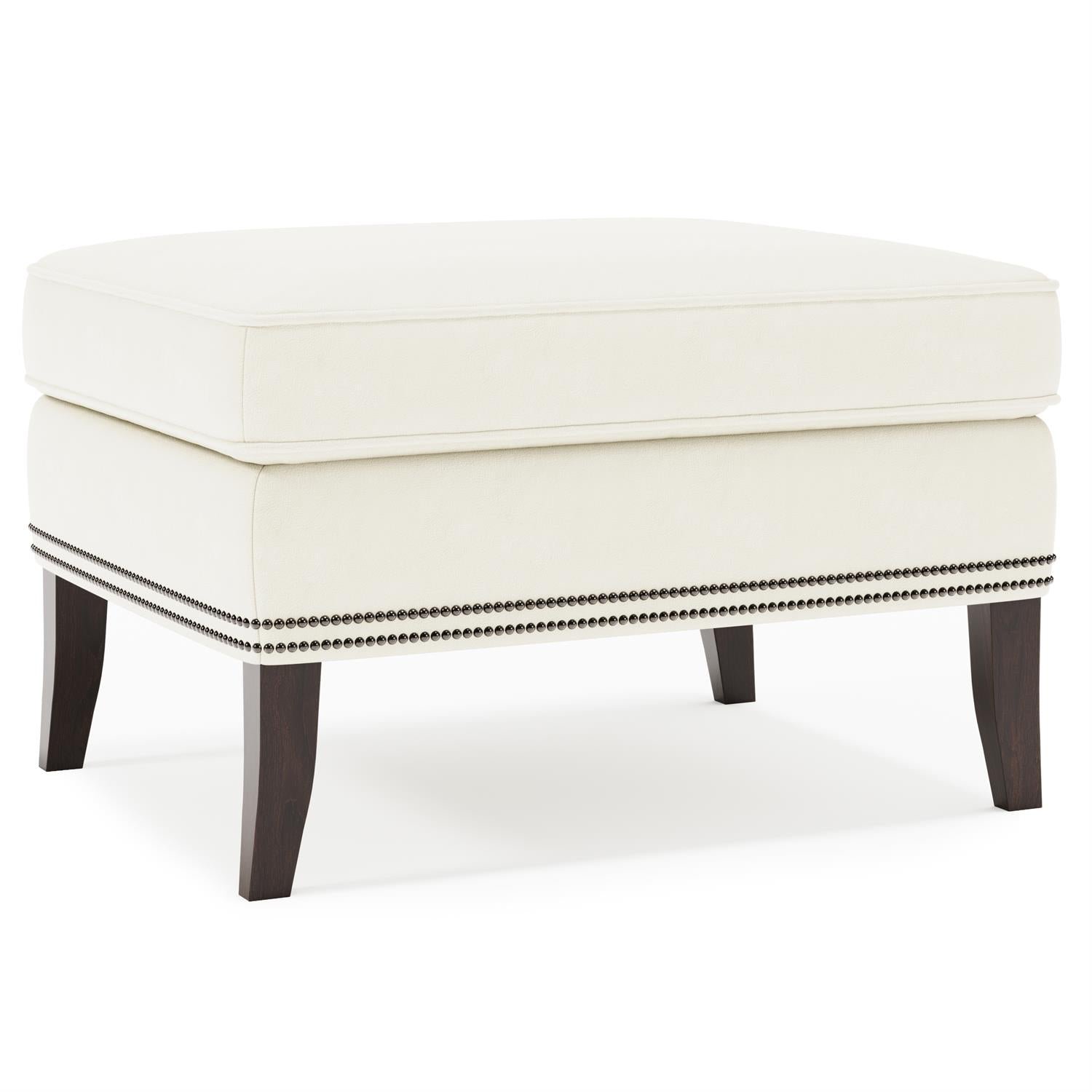 Kingston Leather Ottoman in Mocha - Image 3