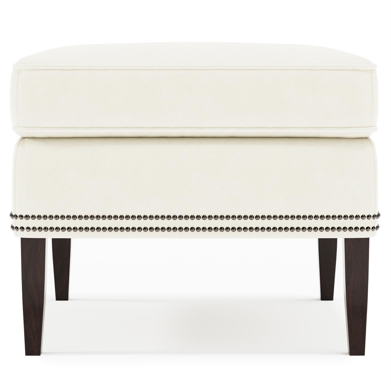 Kingston Leather Ottoman in Mocha - Image 2
