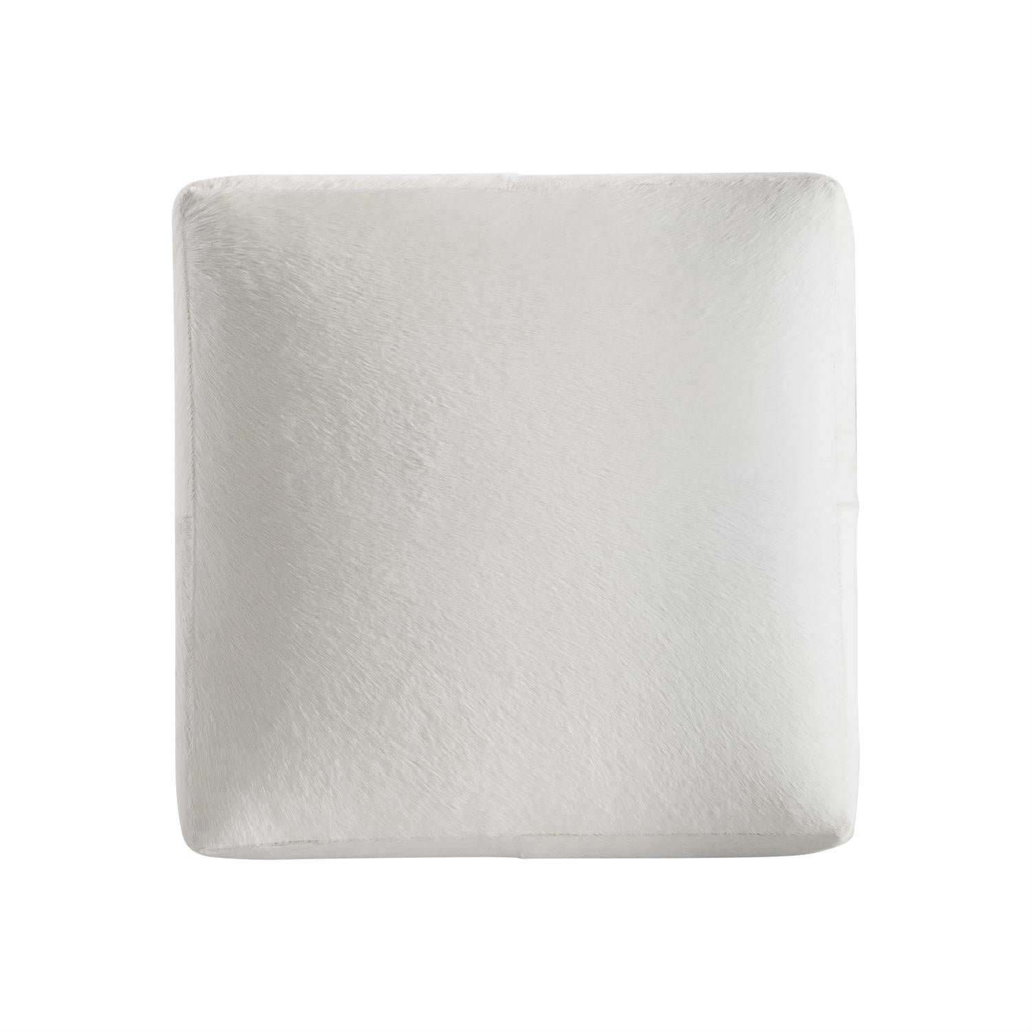 Aspen Leather Ottoman in Off-White - Image 3