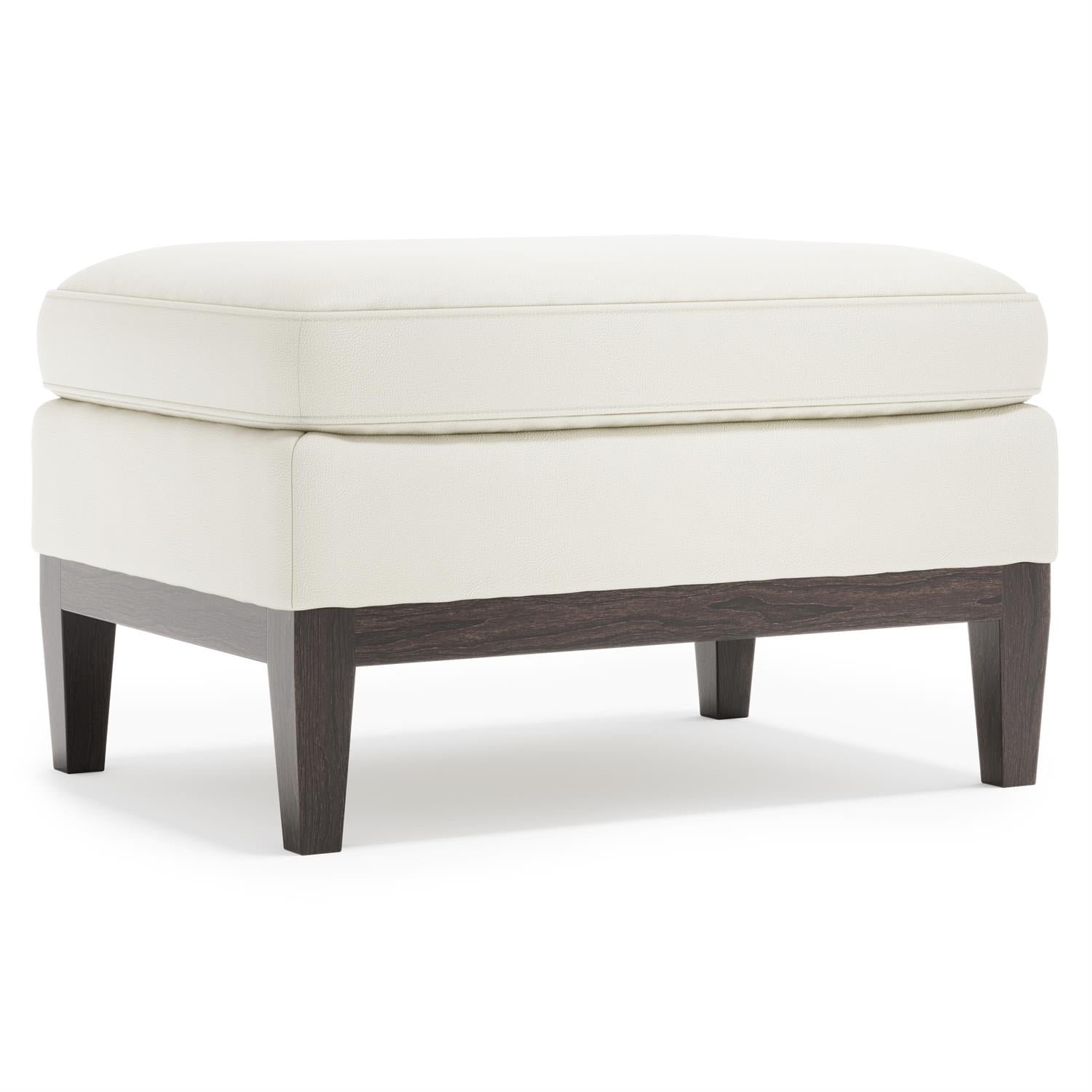 Cumberland Leather Ottoman in White - Image 3
