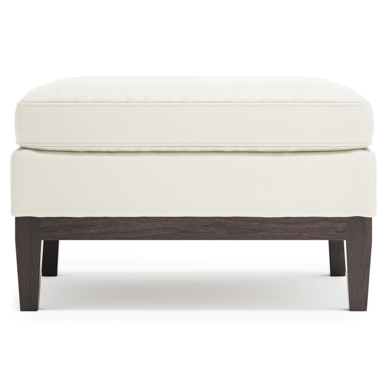 Cumberland Leather Ottoman in White