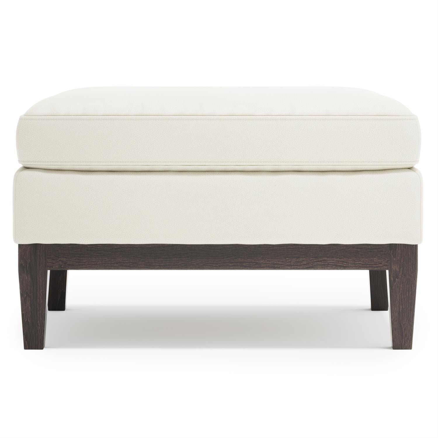 Cumberland Leather Ottoman in White - Image 2