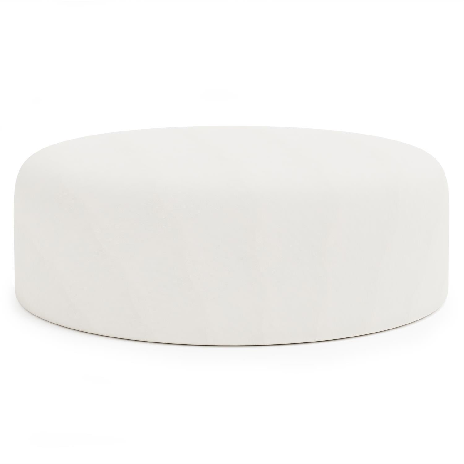 Tyre Leather Ottoman in White - Image 2